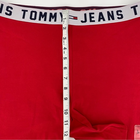 TH Tommy Jeans NWT Scarlet Cotton Logo Elastic Waist Bike Shorts, Large - Picture 8 of 15